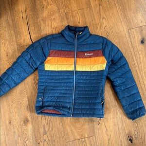 Columbia Blue Jacket with Multicolor Stripes